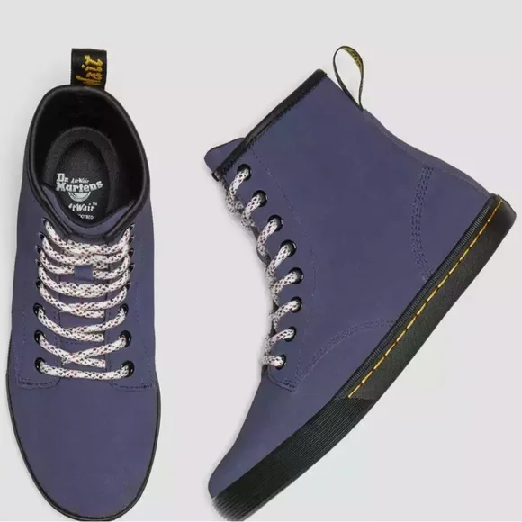 Dr. Marten Size Blue Canvas Sheridan Boots Lace Up Combat - Sz 5 - Picture 1 of 5